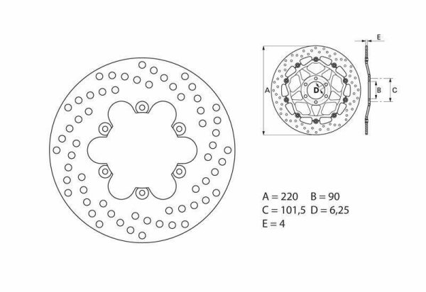 BREMBO Serie Oro Bremsscheibe starr - 68B40735