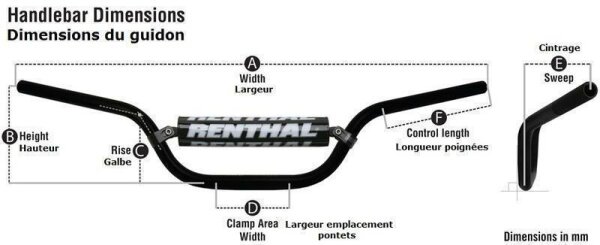 RENTHAL ATV 7/8" 677 Spezieller Quad Lenker