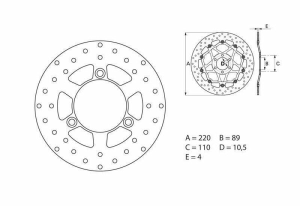 BREMBO Serie Oro Bremsscheibe starr - 68B40729