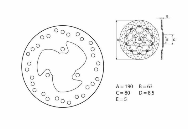 BREMBO Serie Oro Bremsscheibe starr - 68B407G1