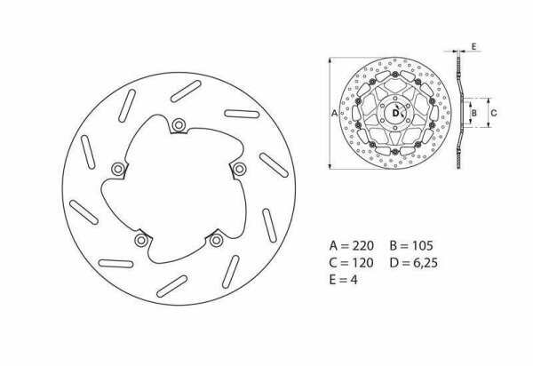 BREMBO Serie Oro Bremsscheibe starr - 68B40739