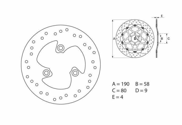 BREMBO Serie Oro Bremsscheibe starr - 68B40715