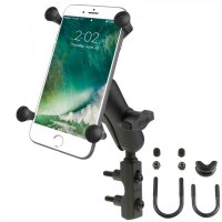 RAM MOUNTS X-Grip® Medium Arm Phone Holder with Brake/Clutch Reservoir U-Bolt Base - Large Phones