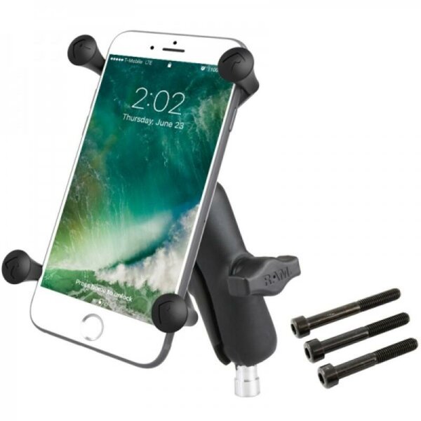 RAM MOUNTS X-Grip® Medium Arm Phone Holder with Bar Mount Base - Large Phones