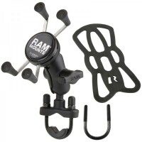 RAM MOUNTS X-Grip® Short Arm Phone Holder with Handlebar U-Bolt Base