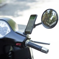 SP-CONNECT Moto Bundle fixed on Mirror iPhone 8/7/6/6S