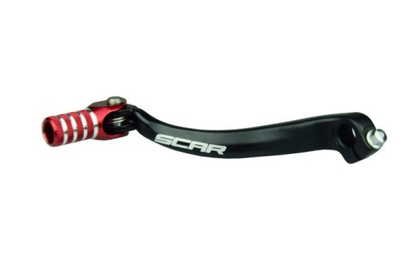 SCAR Schalthebel schwarz matt/Endstück rot Honda CRF250R