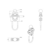 RAM MOUNTS U-Bolt Rail Base Ø 12.7mm to 25.4mm - B Size Ball