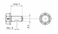 TECNIUM Ablassschraube - Aluminium schwarz M8x1,25x35