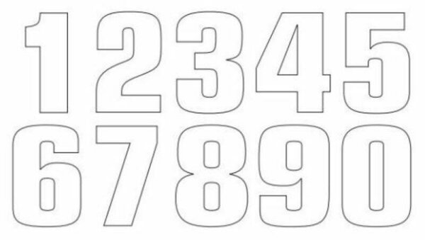 TECNOSEL Race Number 5 20x13cm White Set of 3