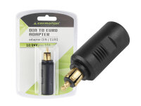 Adapter mit DIN-Stecker und EURO-Buchse, 12/24V max 16A, kurz