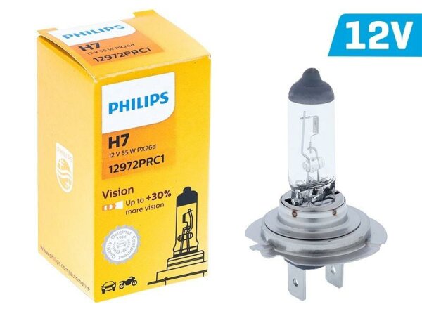 Glühlampe PHILIPS H7 12V 55W PX26d Vision +30%