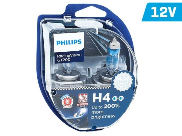 Glühlampen PHILIPS H4 12V 60/55W P43t RacingVision GT200