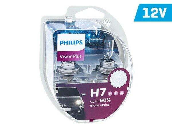 Glühlampen PHILIPS H7 12V 55W PX26d VisionPlus +60%