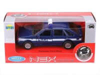 Modell 1:34, PRL Polonez Caro Plus POLICJA, marineblau und weiß (A884PCPPOGB)