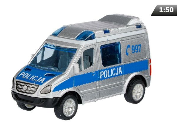 Modell 1:50, Mercedes-Benz Sprinter Mini, POLIZEI, silber