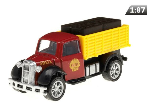 Modell 1:87, Shell Oldtimer mit offenem Anhänger und Ladung