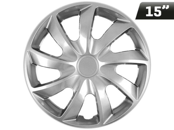 QUAD silber 15" Radkappen, 4 Stk