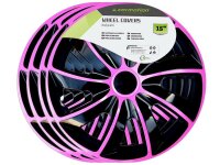 Radkappen QUAD BICOLOR pink - schwarz 15", 4 Stk