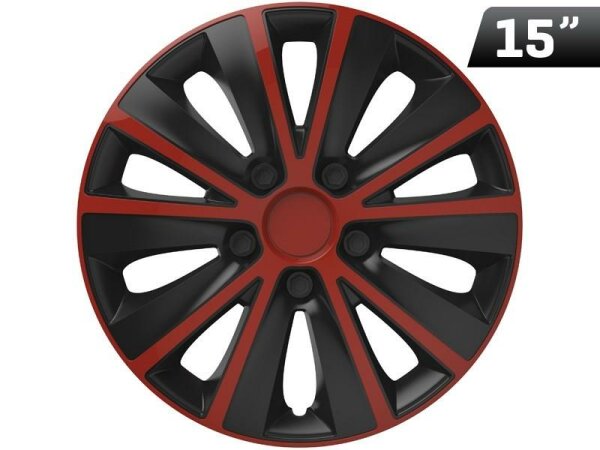 Rapide rot / schwarz 15" Radkappe, 1 Stk