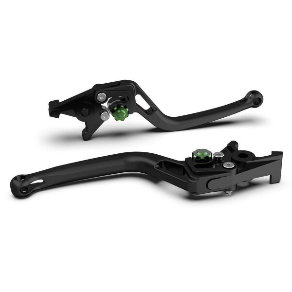 LSL Clutch lever BOW L12,black pearl blasted/green