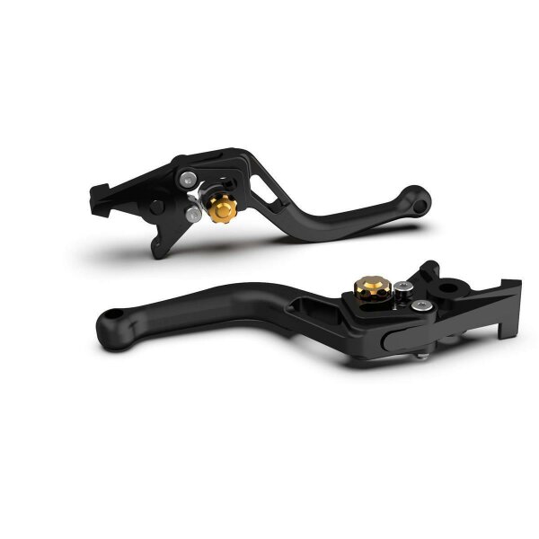 LSL Clutch lever BOW L02R, short, black pearl blasted/gold