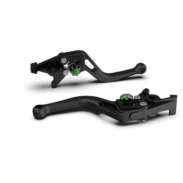 LSL Clutch lever BOW L04, short, black pearl blasted/green