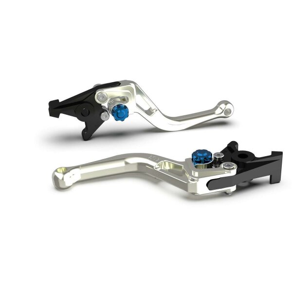 LSL Clutch lever BOW L08, short, silver/blue