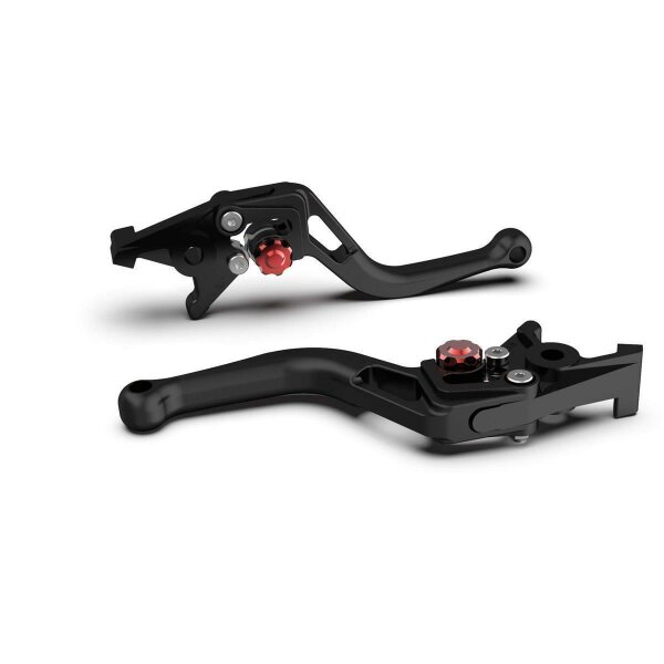 LSL Clutch lever BOW L11, short, black pearl blasted/red