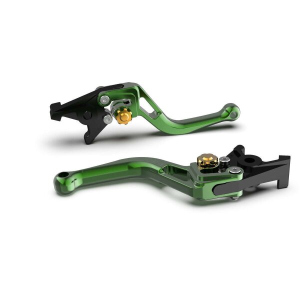 LSL Clutch lever BOW L23R, short, green/gold