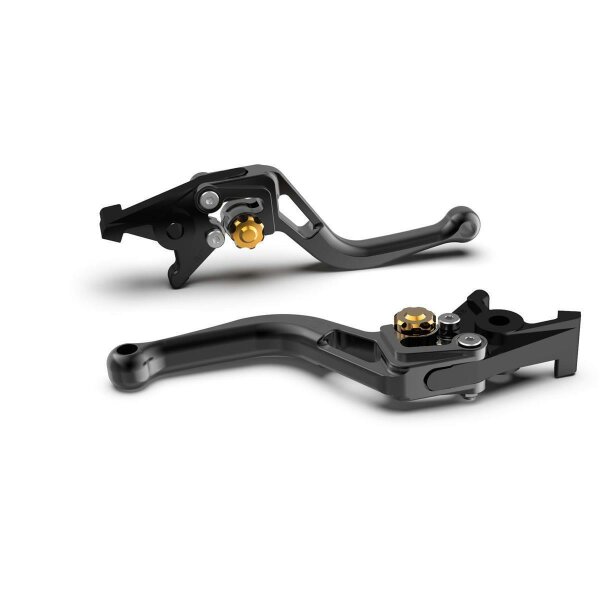 LSL Clutch lever BOW L23R, short, black/gold