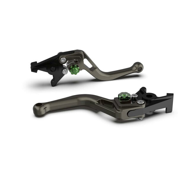 LSL Clutch lever BOW for Brembo 16 RCS, L37R, short, anthracite/green
