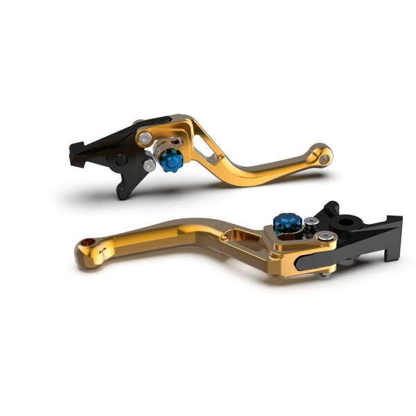 LSL Kupplungshebel BOW  für Brembo 16 RCS, L37R, kurz, gold/blau