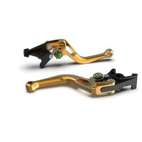 LSL Kupplungshebel BOW  für Brembo 16 RCS, L37R, kurz, gold/grün