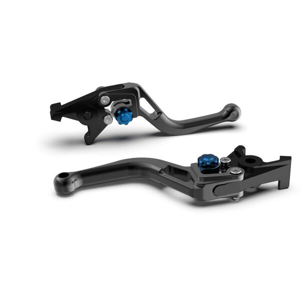 LSL Clutch lever BOW L73R, short, black / blue