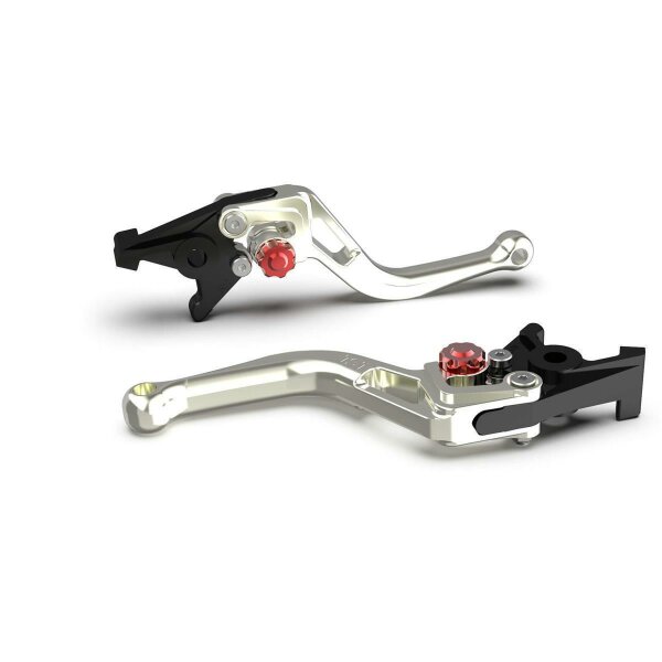 LSL Clutch lever BOW L79R, short, silver/red