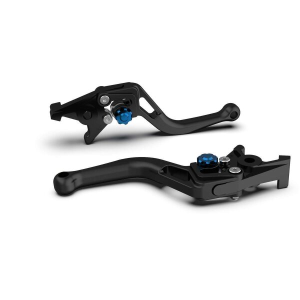 LSL Brake lever BOW R18R, short, black pearl blasted/blue