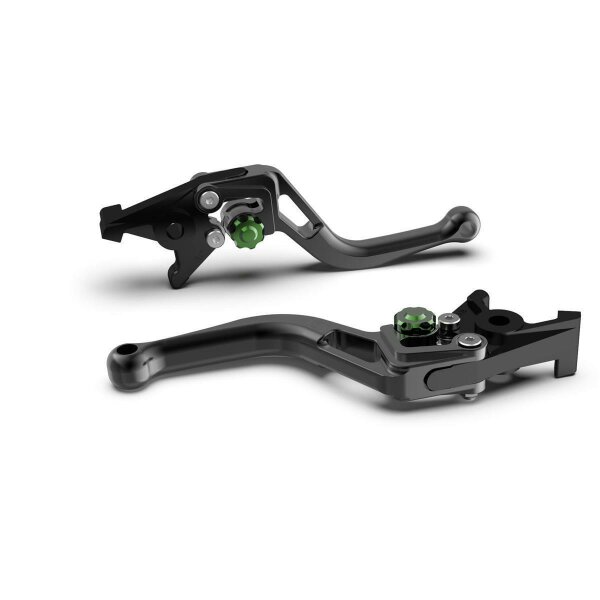 LSL Brake lever BOW R18R, short, black/green