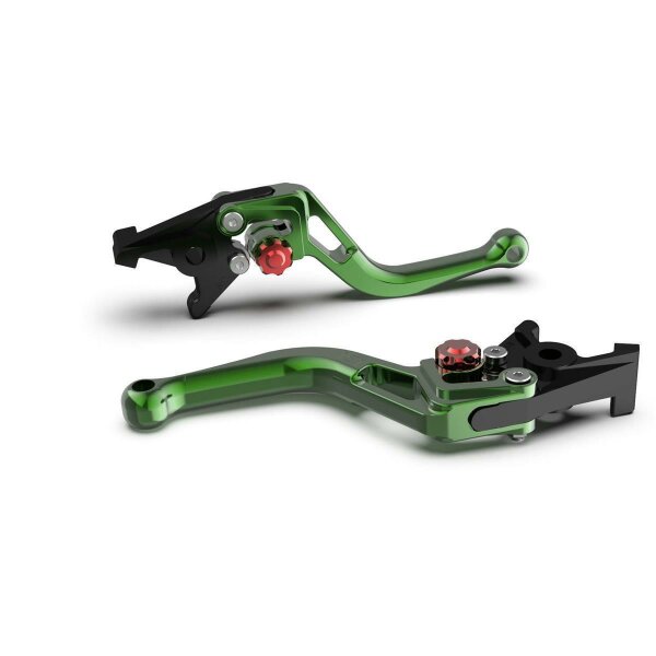 LSL Brake lever BOW R75, short, green / red