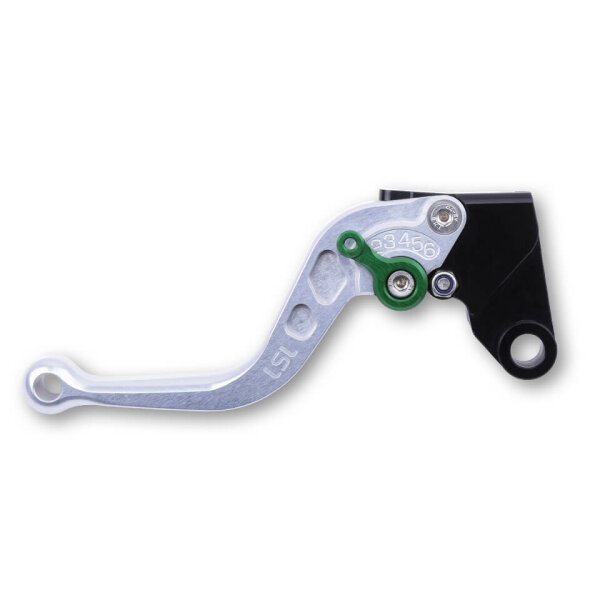 LSL Clutch lever Classic L23R, silver/green, short