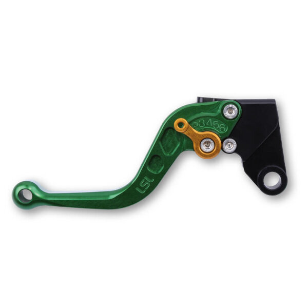 LSL Clutch lever Classic L25R, green/gold, short