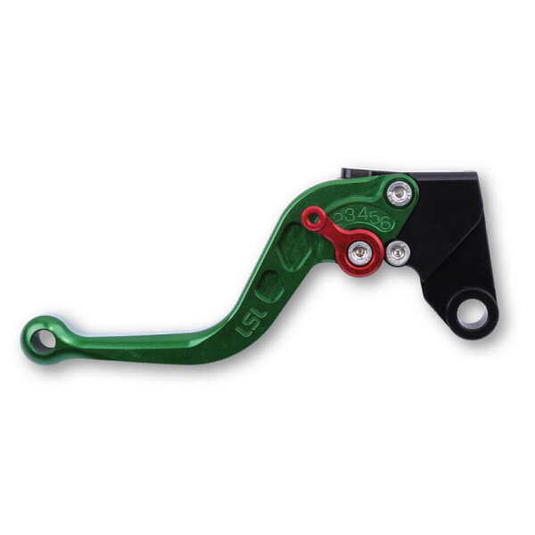 LSL Clutch lever Classic L25R, green/red, short