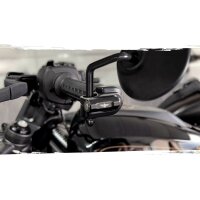 HeinzBikes NANO LED turn signal, H-D handlebar fittings...