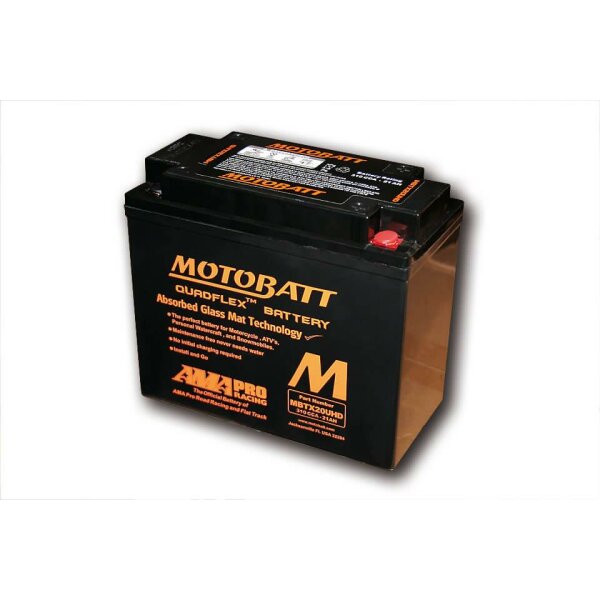 MOTOBATT Batterie MBTX20UHD, schwarzes Gehäuse.