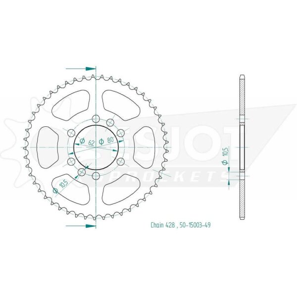 ESJOT Kettenrad, 49 Zähne