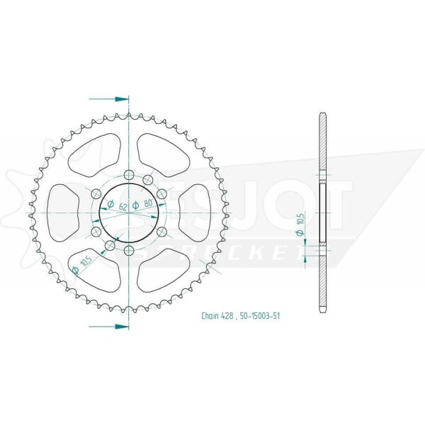 ESJOT Sprocket, 51 teeth