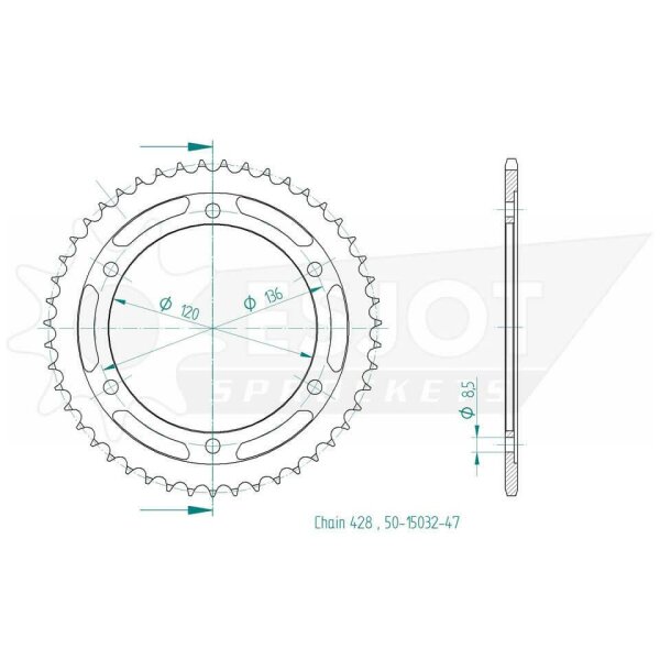 ESJOT Kettenrad, 47 Zähne
