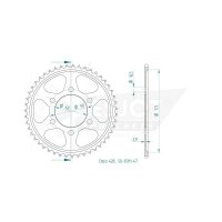 ESJOT Kettenrad, 48 Zähne, Stahl 428 Teilung