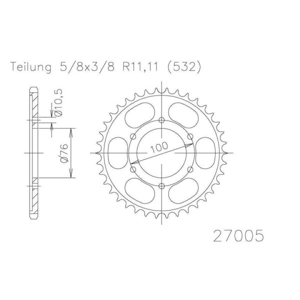 ESJOT Kettenrad, 43 Zähne