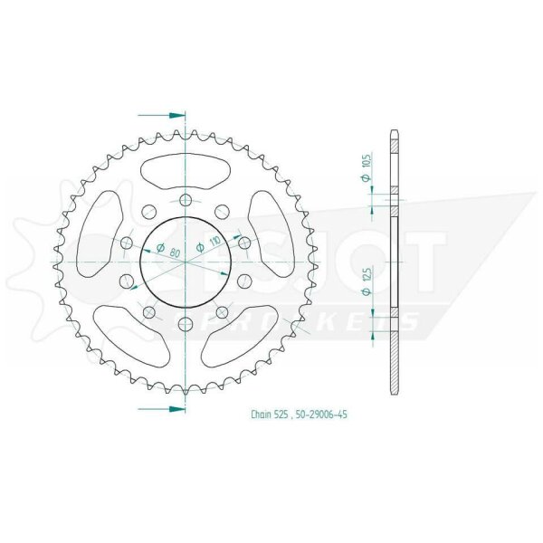 ESJOT Sprocket, 45 teeth